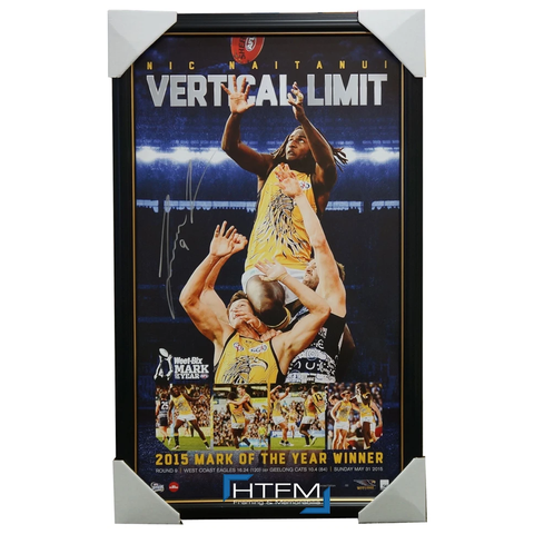 Nic Naitanui Signed Afl West Coast Eagles Vertical Limited Edition Print Framed - 2626