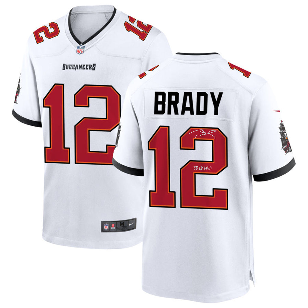 Tom Brady Tampa Bay Buccaneers Autographed Super Bowl LV Champions Red Nike  Elite Jersey with LV