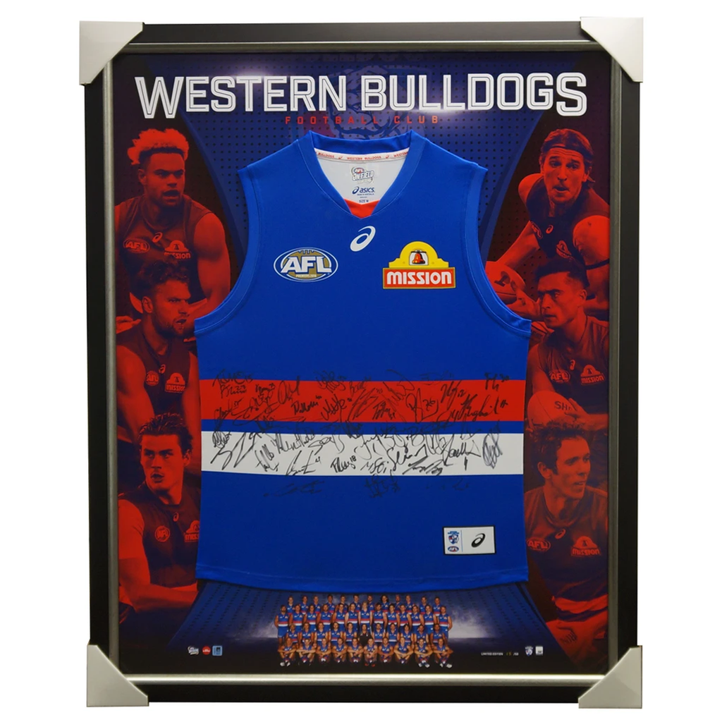 Western Bulldogs 2017 Signed Official Afl Team Jumper Framed Bontempelli Boyd - 3034