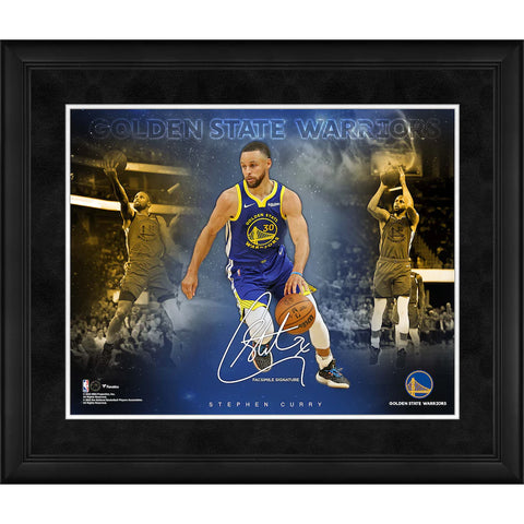 Stephen Curry 35x43 Custom Framed Golden State Warriors Jersey